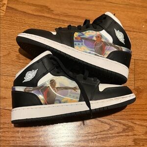 Black and White Sneakers with Colorful Design